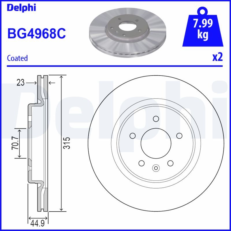 Brzdový kotouč DELPHI BG4968C