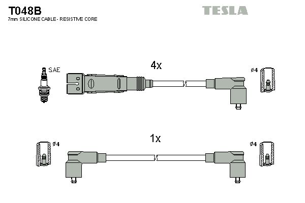 Sada kabelů pro zapalování TESLA T048B