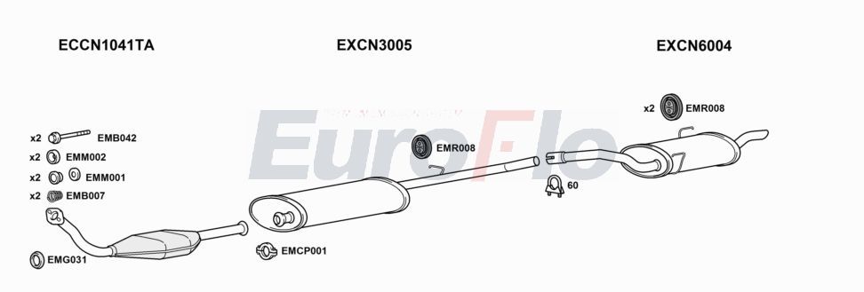 Układ wydechowy EUROFLO CNDIS19D7008B