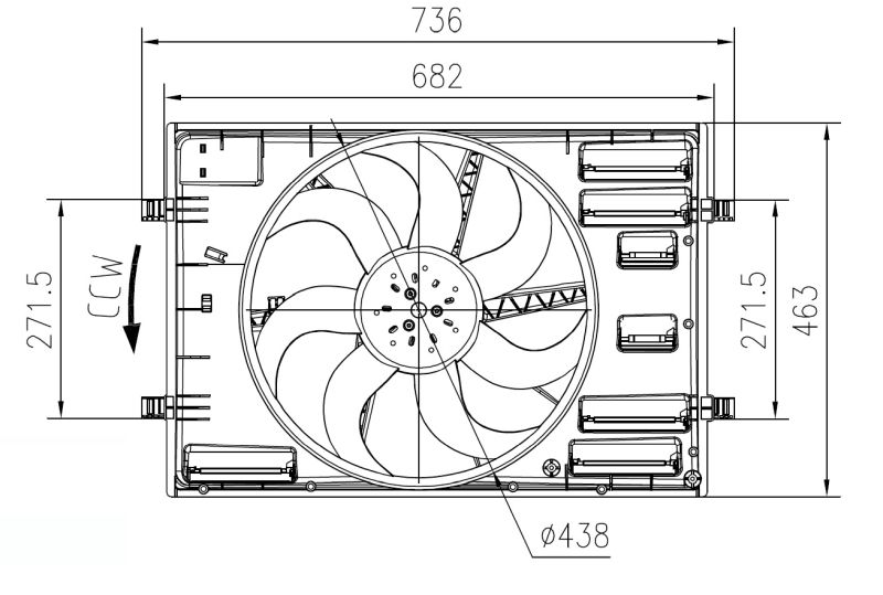 Ventilátor chladenia motora NRF 47916
