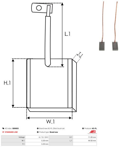 Levně Uhlíkový kartáč, generátor AS-PL OB9003
