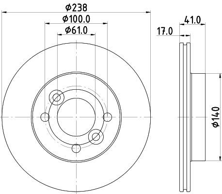 Tarcza hamulcowa MINTEX MDC3214C