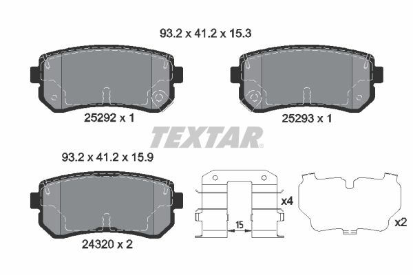 Sada brzdových platničiek kotúčovej brzdy TEXTAR 2529201