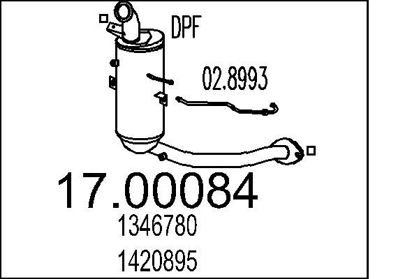 Filtr sadzy / filtr cząstek stałych, układ wydechowy MTS 1556097