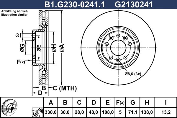 Tarcza hamulcowa GALFER B1.G230-0241.1