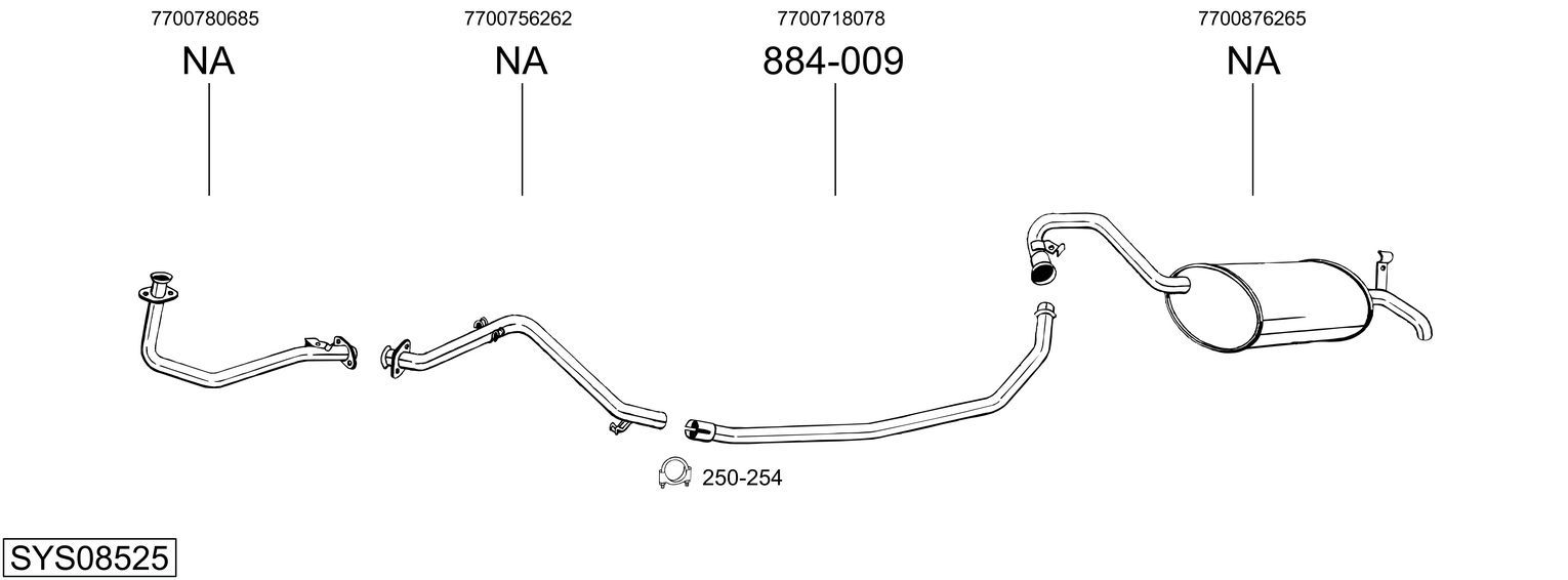 Układ wydechowy BOSAL SYS08525