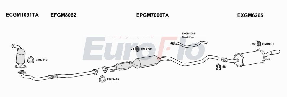 Układ wydechowy EUROFLO VLAST19D1001D
