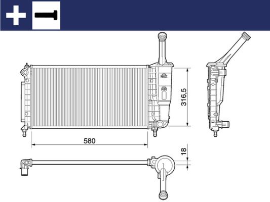Chladič, chlazení motoru MAHLE CR 1104 000S