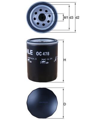Olejový filter KNECHT OC 478
