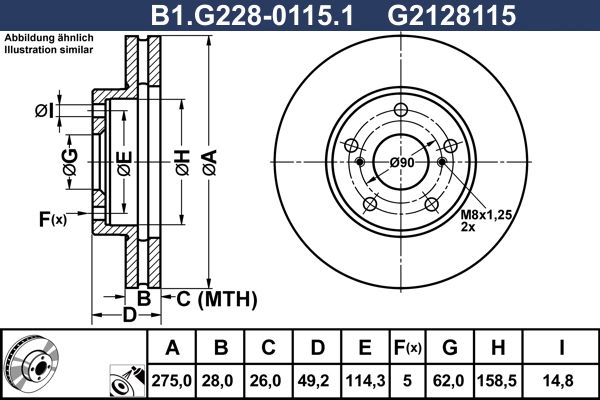 Tarcza hamulcowa GALFER B1.G228-0115.1