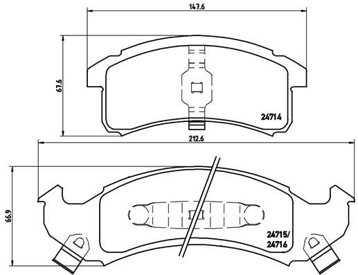 Zestaw klocków hamulcowych, hamulce tarczowe BREMBO P 07 002