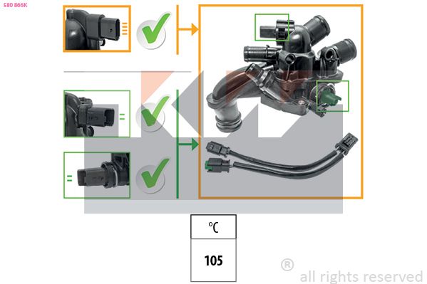 Termostat, środek chłodzący KW 580 866K