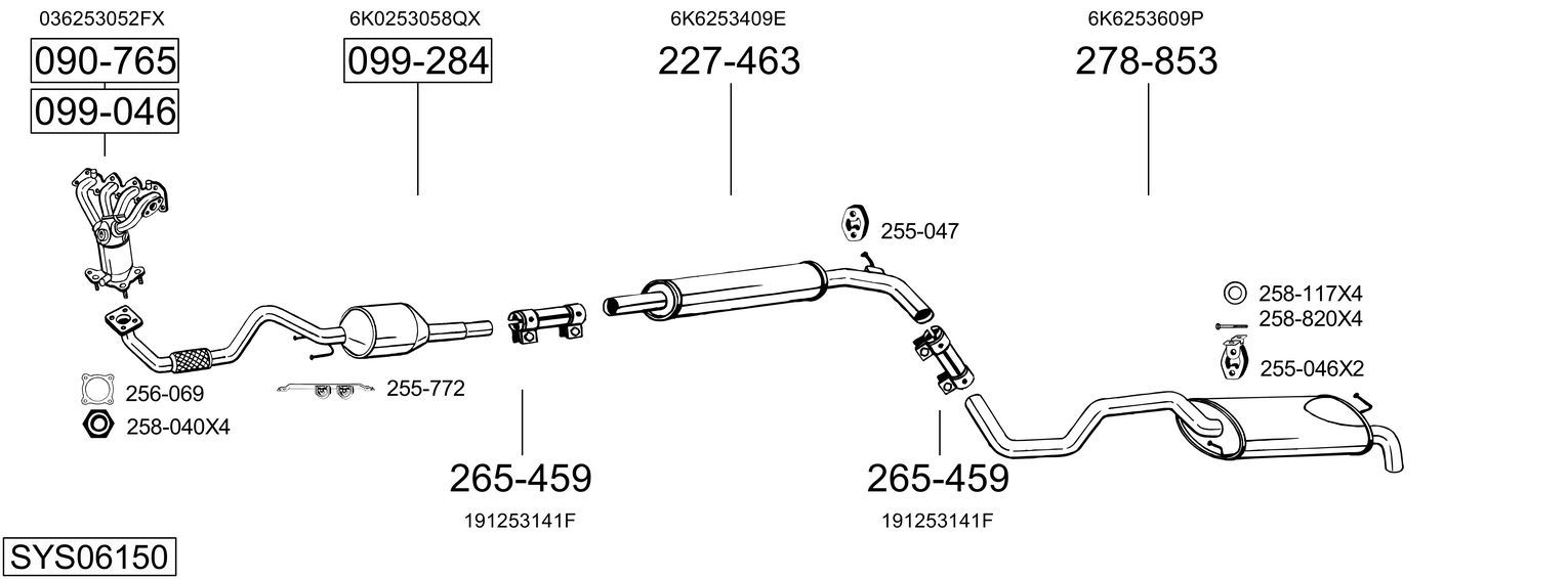 Układ wydechowy BOSAL SYS06150