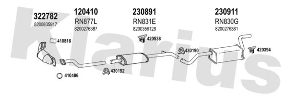 Układ wydechowy KLARIUS 721276E