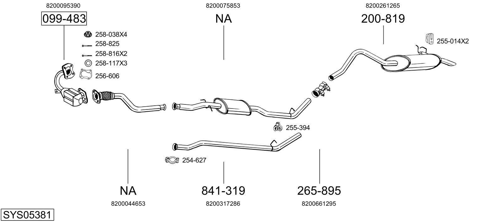 Układ wydechowy BOSAL SYS05381