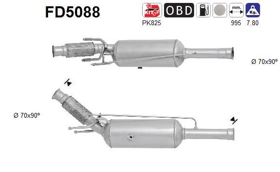 Filtr sadzy / filtr cząstek stałych, układ wydechowy AS FD5088