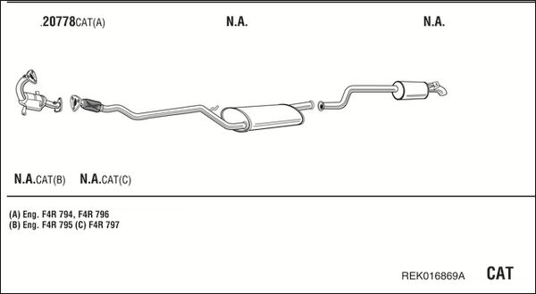 Układ wydechowy WALKER REK016869A