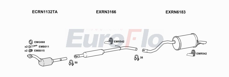 Układ wydechowy EUROFLO RNCLI121037A00