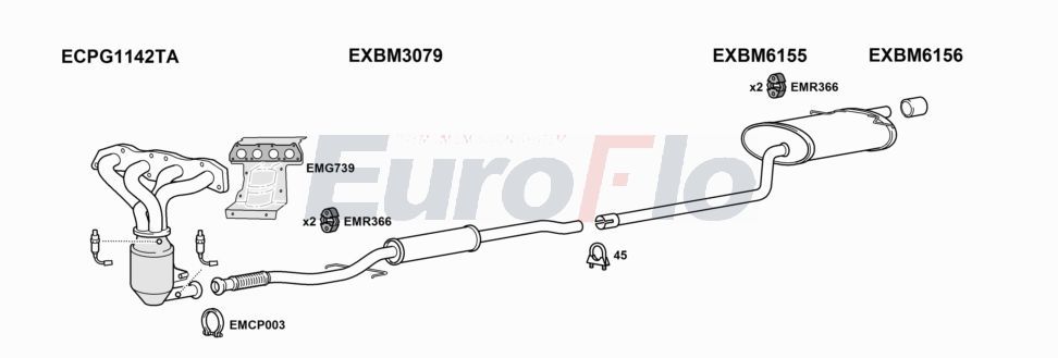 Układ wydechowy EUROFLO MICON165048A00