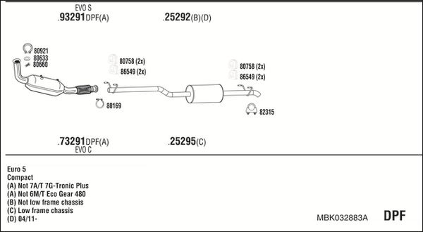 Układ wydechowy WALKER MBK032883A