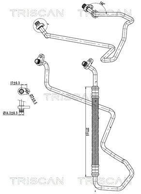 Varibelttrycksledning, klimatanläggning TRISCAN 9010 28011 för PEUGEOT, DS