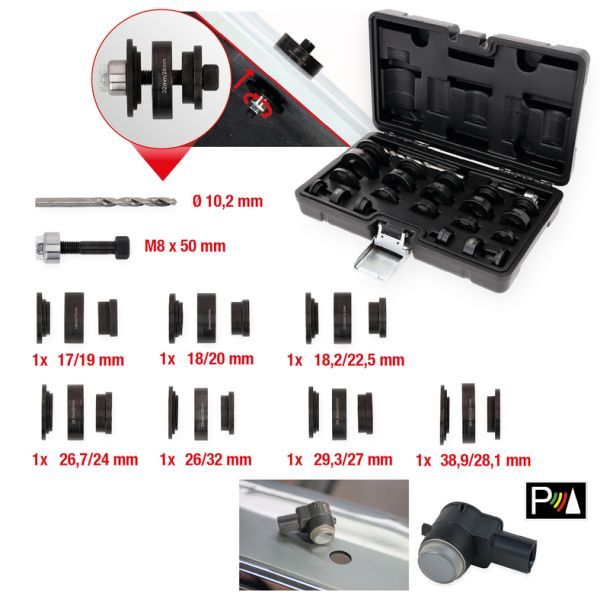 Set mașină găurit prin ștanțare, senzor (asistență parcare) KS TOOLS 140.2650