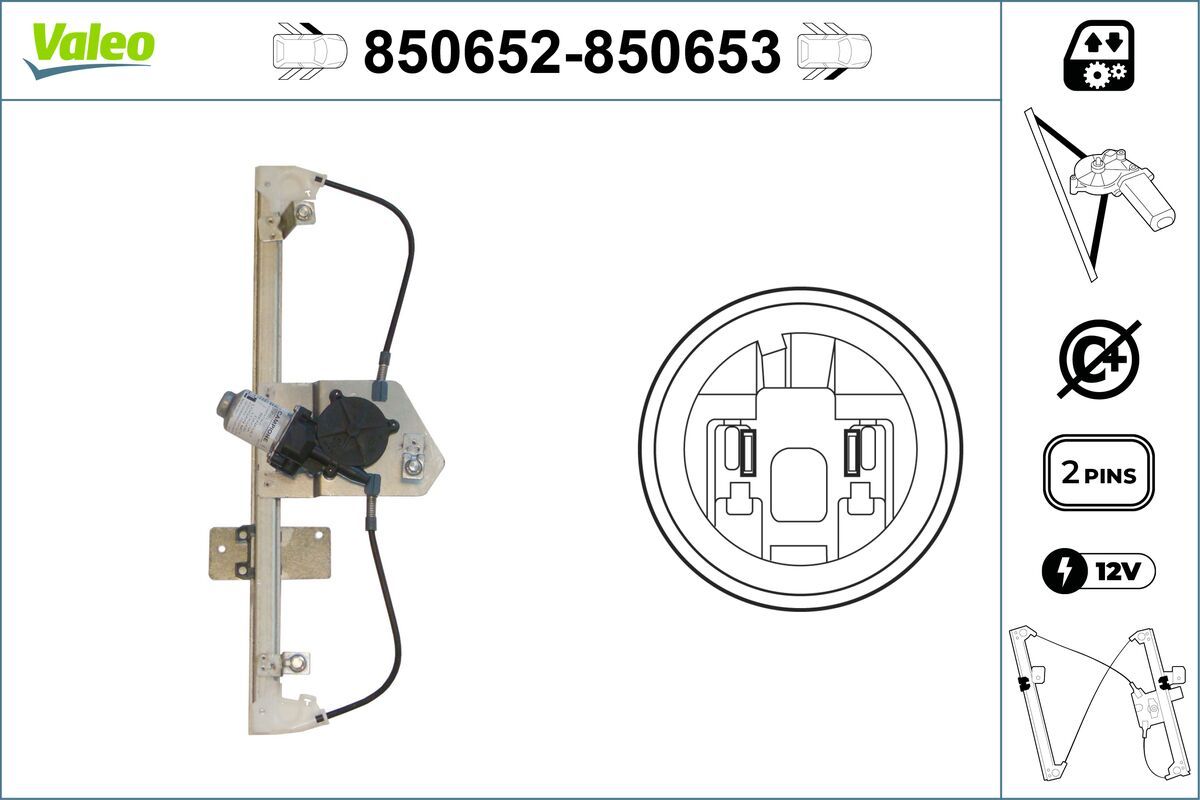 Mecanism actionare geam VALEO 850652