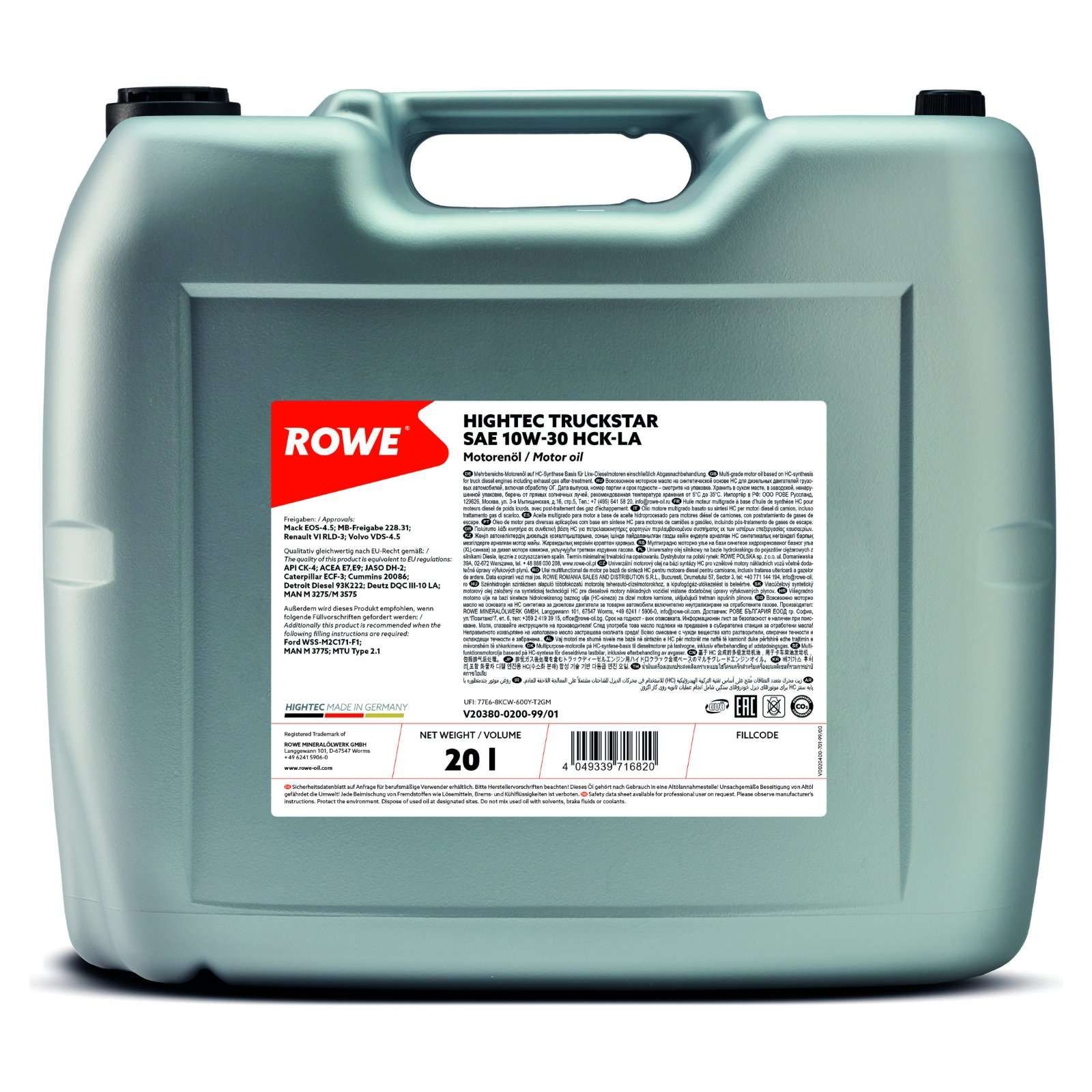 ulei de motor ROWE HIGHTEC TRUCKSTAR SAE 10W-30 HCK-LA 20380-0200-99