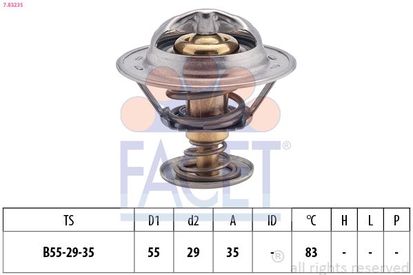 Termostat, środek chłodzący FACET 7.8323S