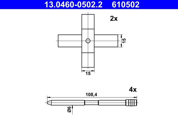 Set accesorii, placute frana ATE 13.0460-0502.2