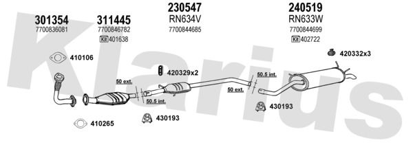 Układ wydechowy KLARIUS 720888E