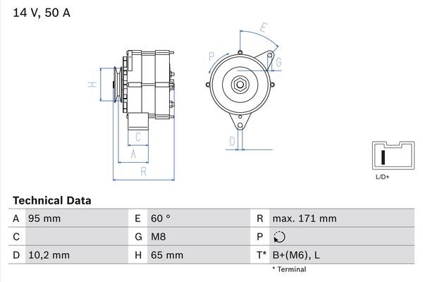 Alternator BOSCH 0 986 034 830