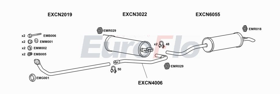 Układ wydechowy EUROFLO CNBX141001