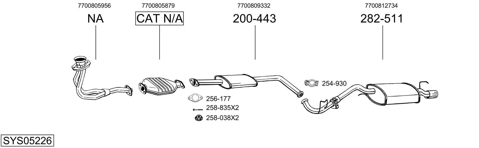 Układ wydechowy BOSAL SYS05226