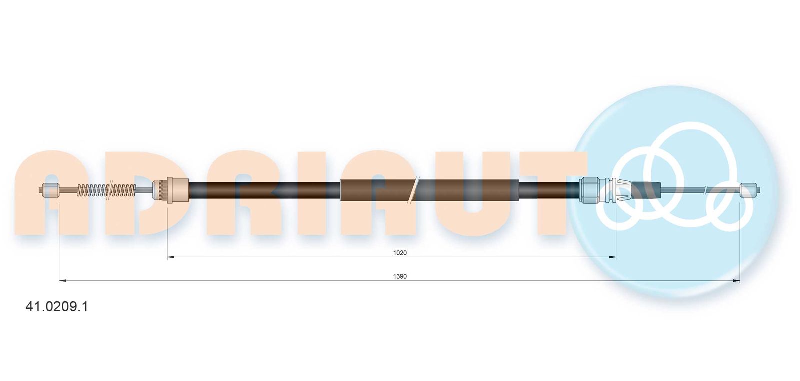 Cablu, frana de parcare ADRIAUTO 41.0209.1