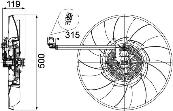 Ventilateur, refroidissement du moteur