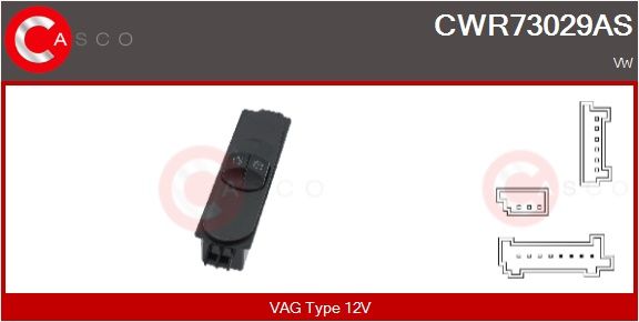 Spínač, zvedací zařízení oken CASCO CWR73029AS