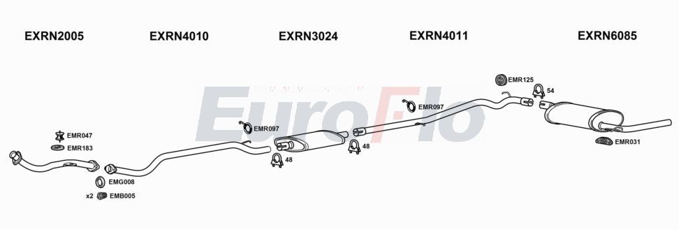 Układ wydechowy EUROFLO RNTRA21D7001C