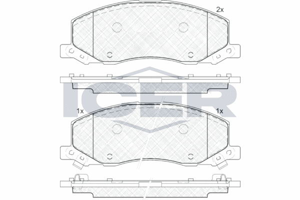 Zestaw klocków hamulcowych, hamulce tarczowe ICER 181927