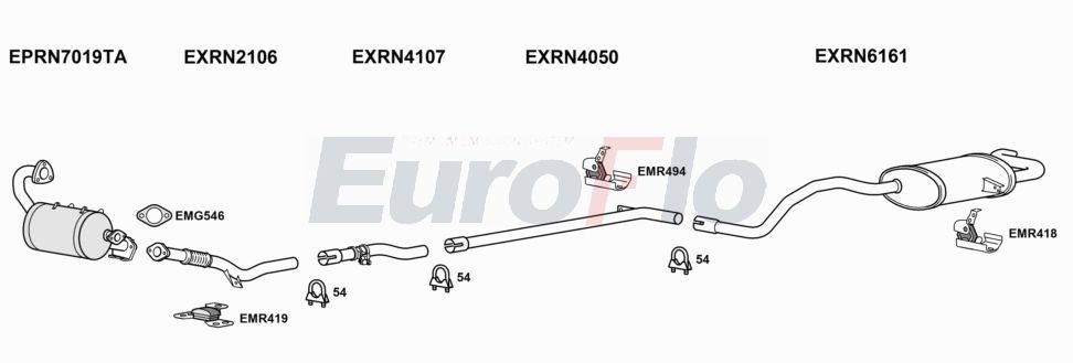 Układ wydechowy EUROFLO RNSCE16D6001