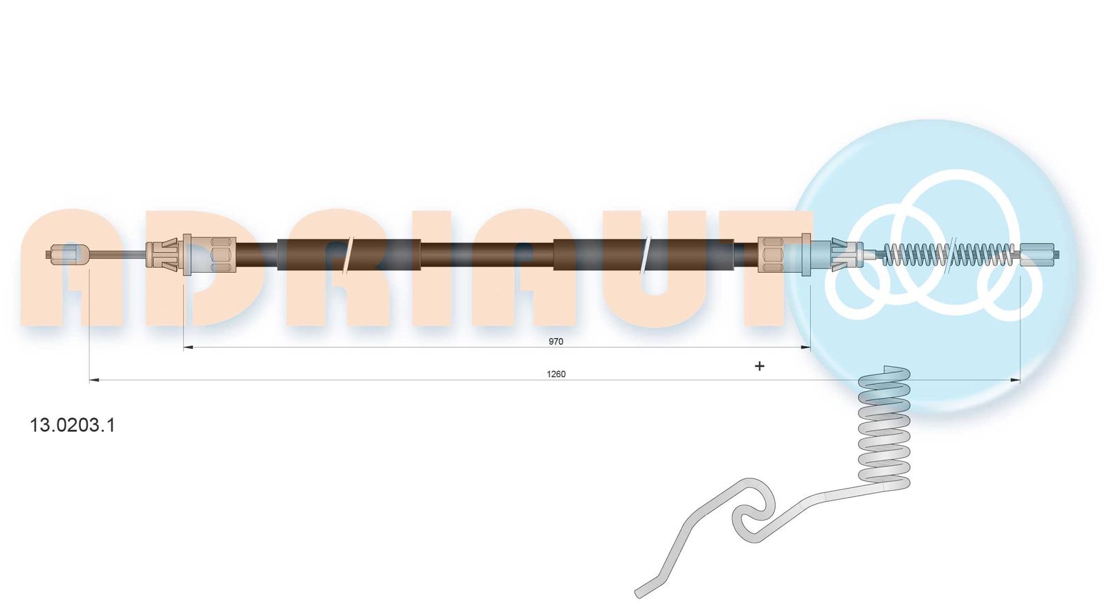 Cablu, frana de parcare ADRIAUTO 13.0203.1