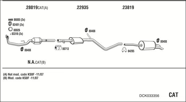 Układ wydechowy WALKER DCK033356