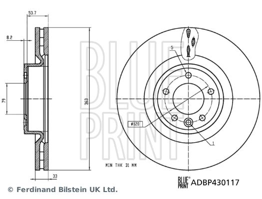Tarcza hamulcowa BLUE PRINT ADBP430117