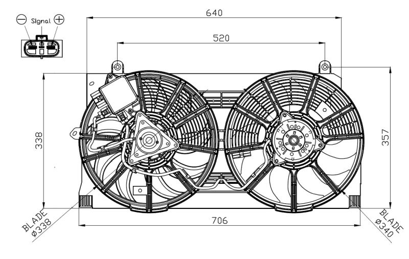 Ventilátor chladenia motora NRF 47940