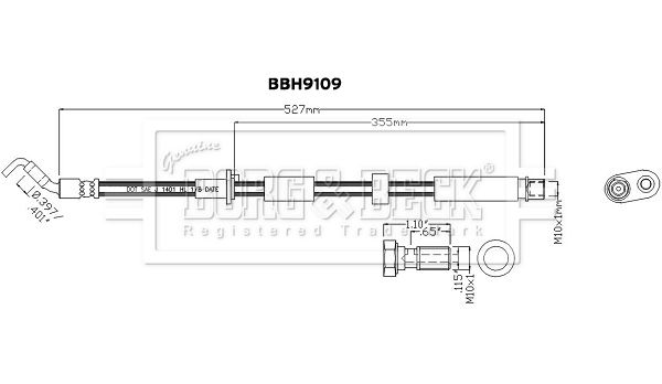 Przewód hamulcowy elastyczny BORG & BECK BBH9109