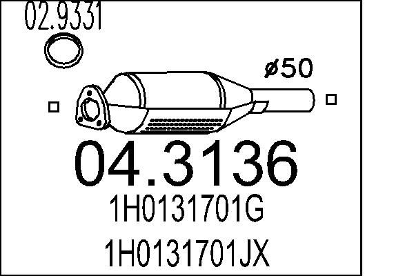 Katalizator MTS 1H0131701G