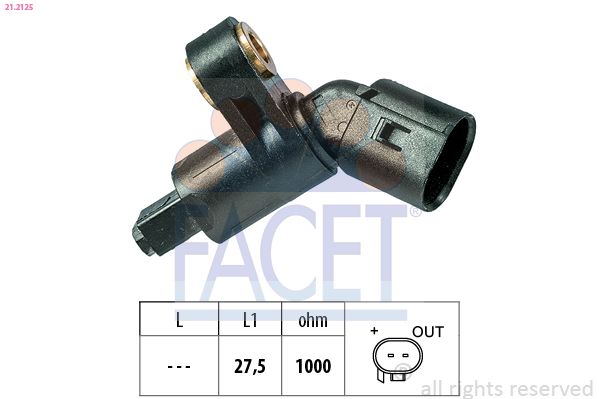 Czujnik, prędkość obrotowa koła FACET 21.2125