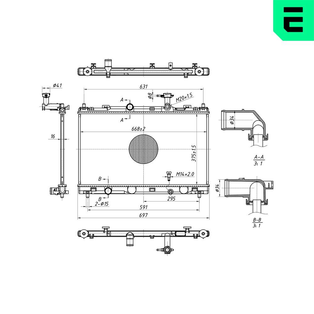 Radiator, racire motor ERA 673602