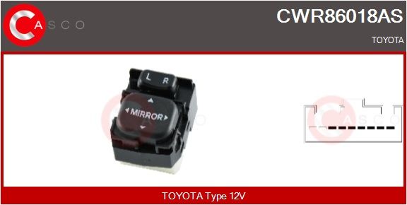 Spínač, zvedací zařízení oken CASCO CWR86018AS