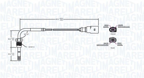 Levně Čidlo, teplota výfukových plynů MAGNETI MARELLI 172000037010